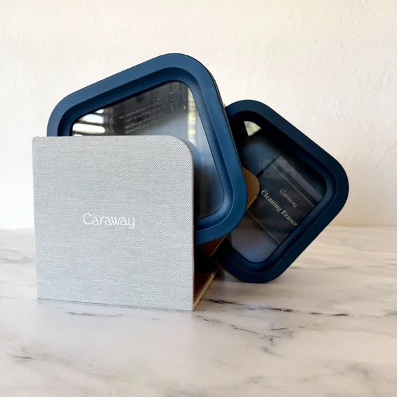 Caraway Navy Blue 4.4 cup Small Square Food Storage Containers Bundle - Picture 5 of 7